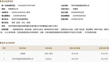 皇庭集團退出重慶皇庭珠寶公司 部分股權(quán)已出質(zhì)予中植系